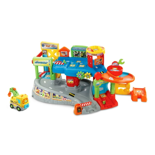 VTech Go! Go! Smart Wheels Tow and Go Garage Playset with Toy Vehicle