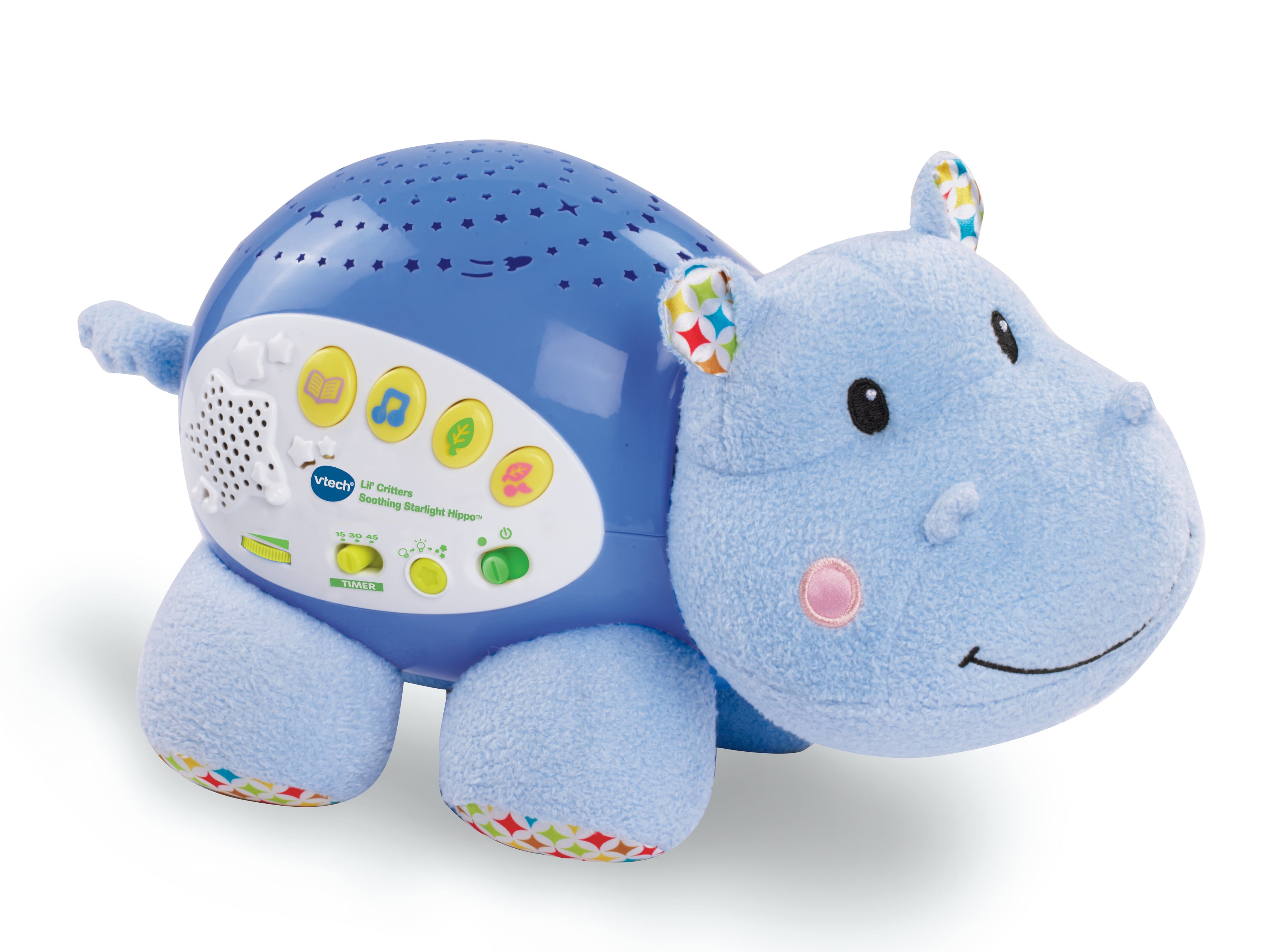 VTech Lil' Critters Soothing Starlight Hippo, Plush Baby Crib Toy