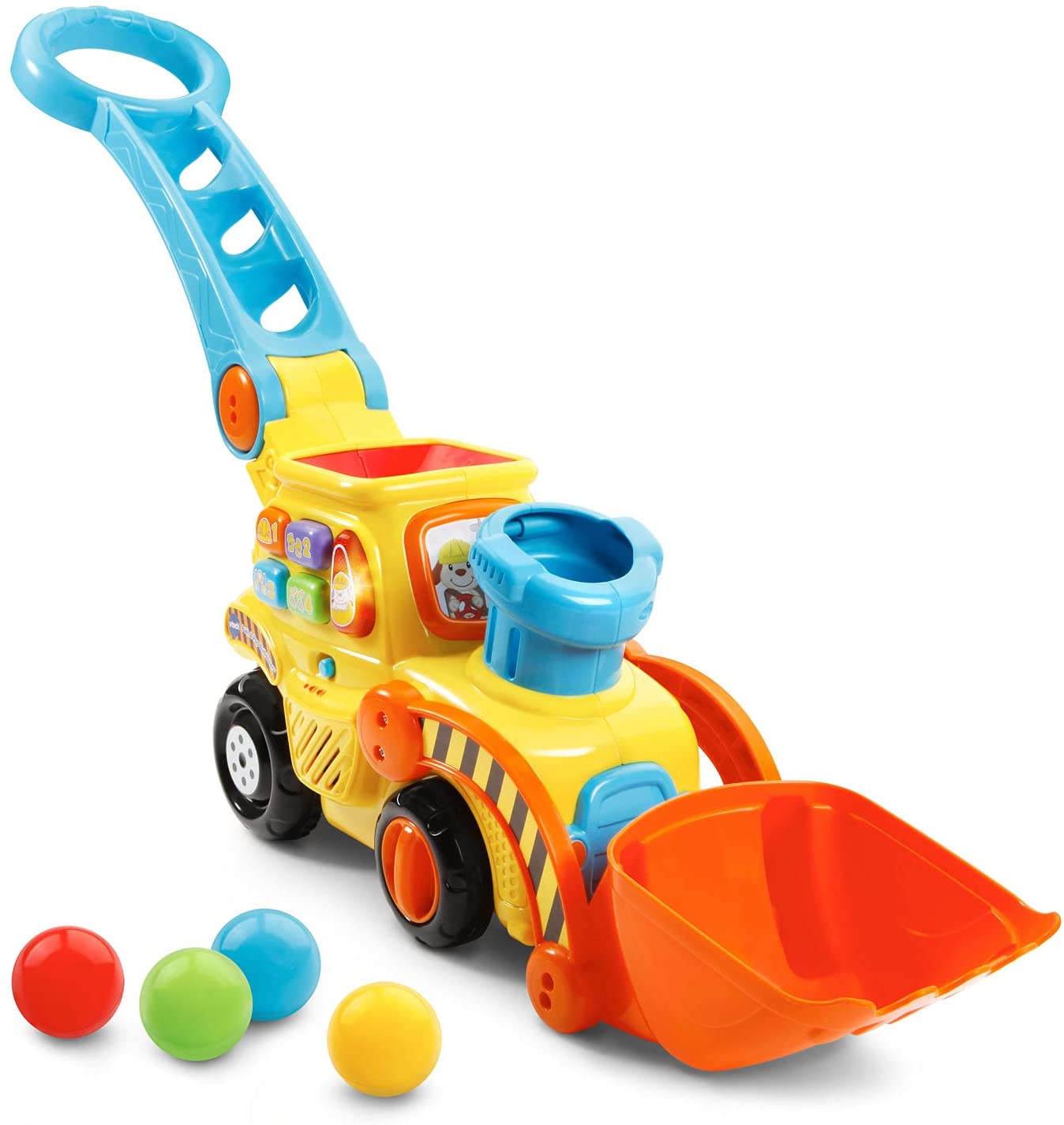 VTech PopaBalls Push & Pop Bulldozer,Yellow