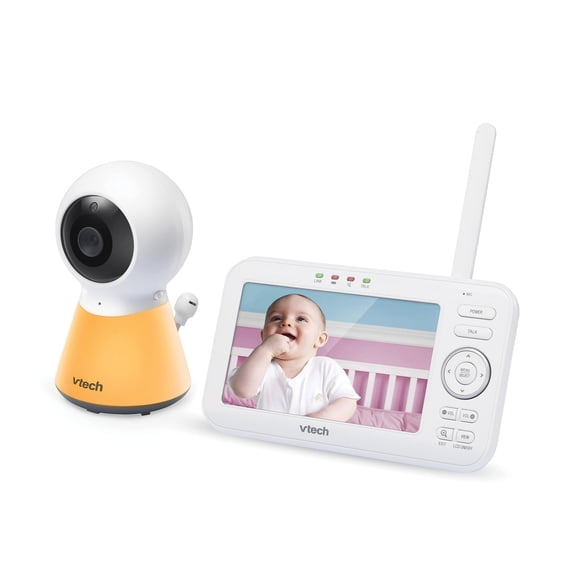 VTech RM5254HD 1080p Video Baby Monitor System with 5-In. Display and Adaptive Night-Light, White, VM5254