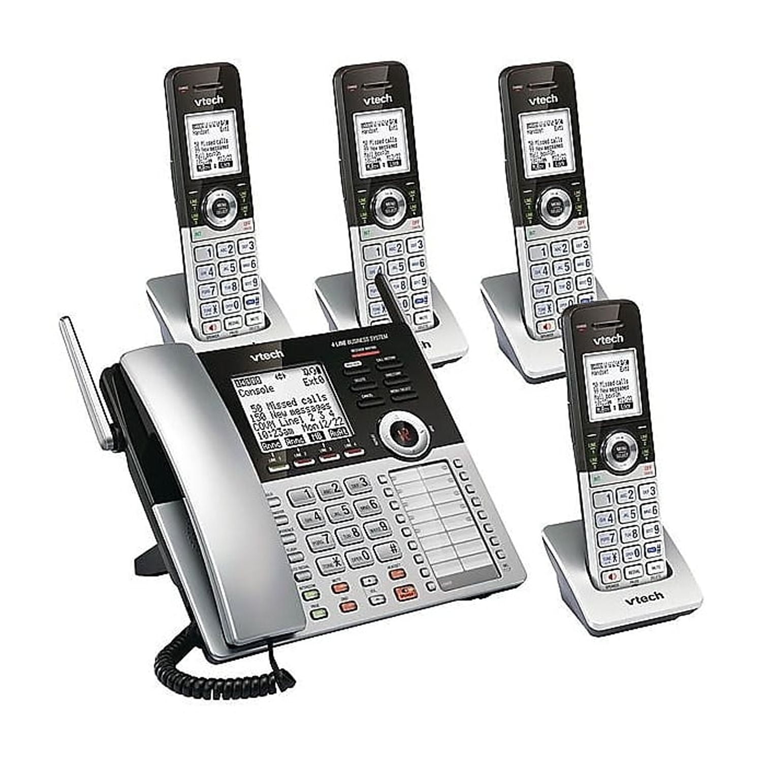 VTech Small Business System 80-0328-00 4-Line Cordless Phone Silver/Black (80-0328-00)