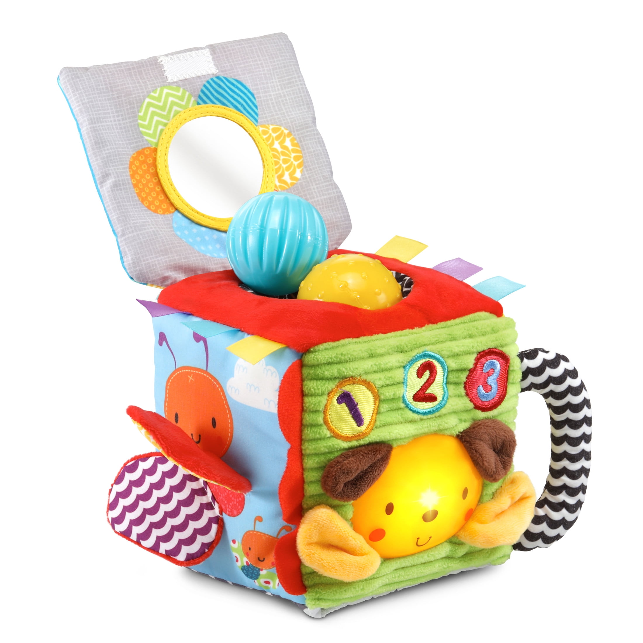 VTech, Soft and Smart Sensory Cube, Put-and-Take Ball Play, Baby Toy