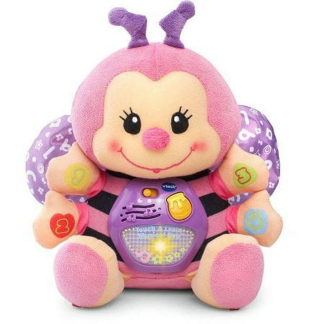 VTech Touch and Learn Musical Bee, Plush Crib Baby Toy, Pink, Walmart Exclusive