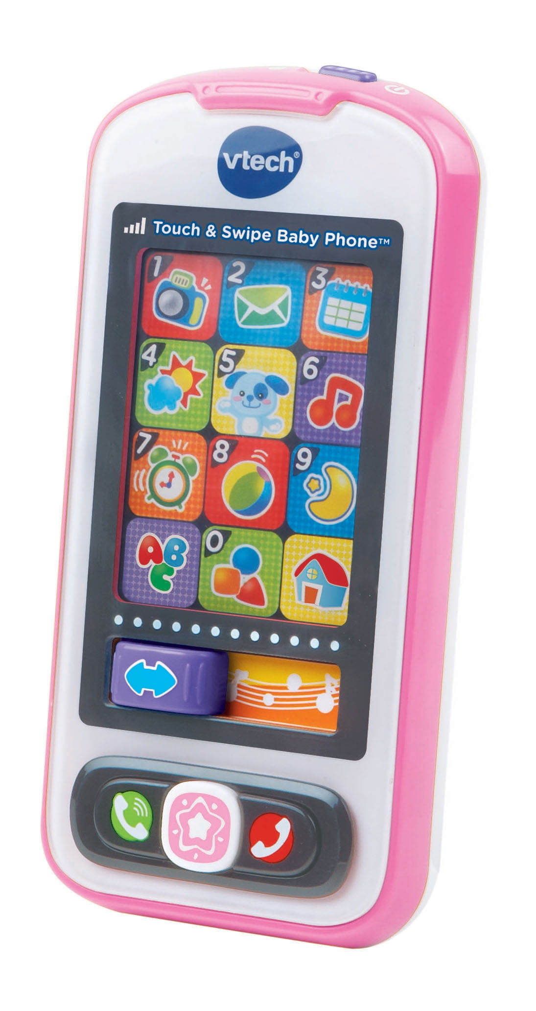 VTech Touch and Swipe Baby Phone With 12 Pretend Apps, Pink