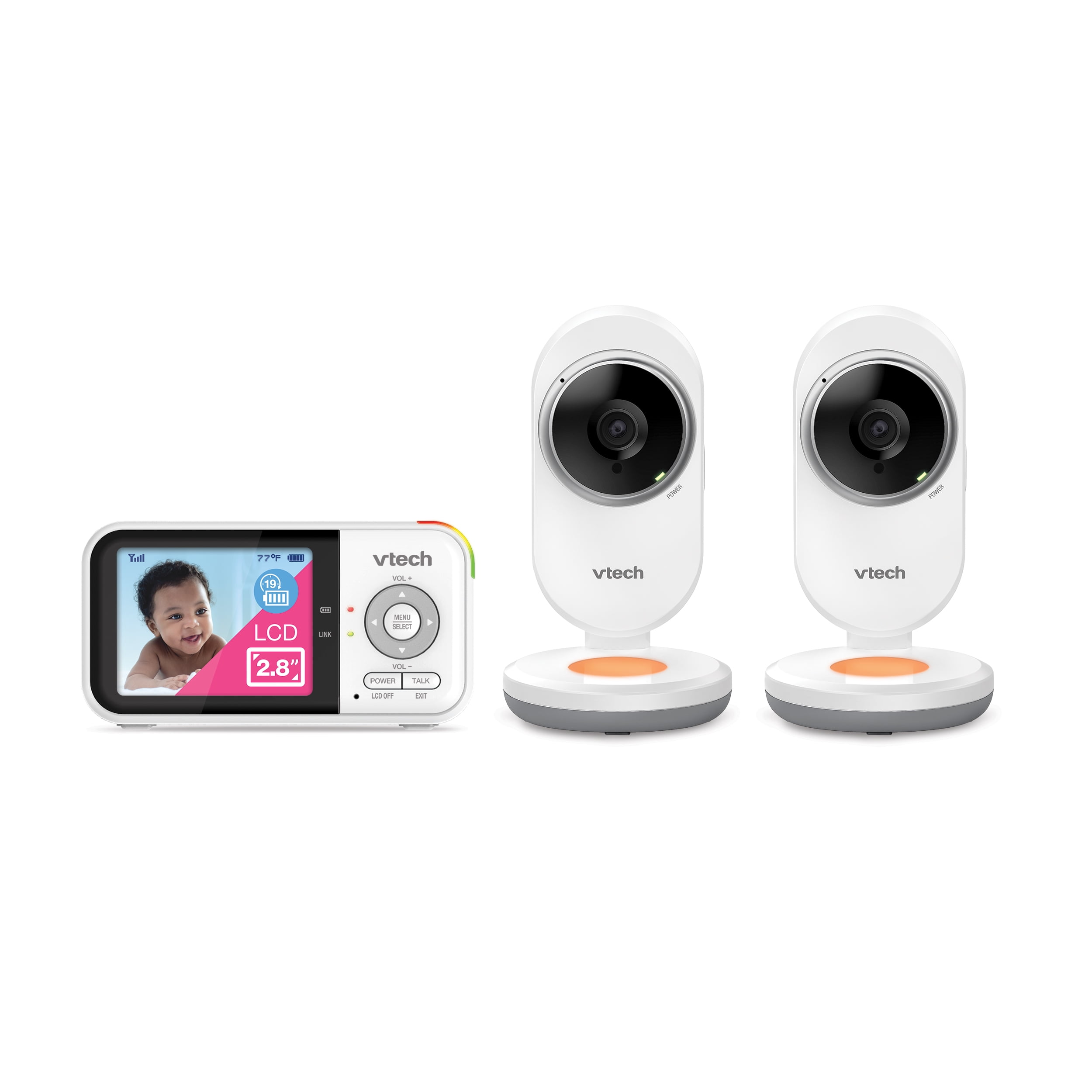 VTech VM819 Video Baby Monitor with 19 Hour Battery Life, 1000ft Long  Range, 2.8” Display, Auto Night Vision, 2Way Audio Talk, Temperature Sensor  and