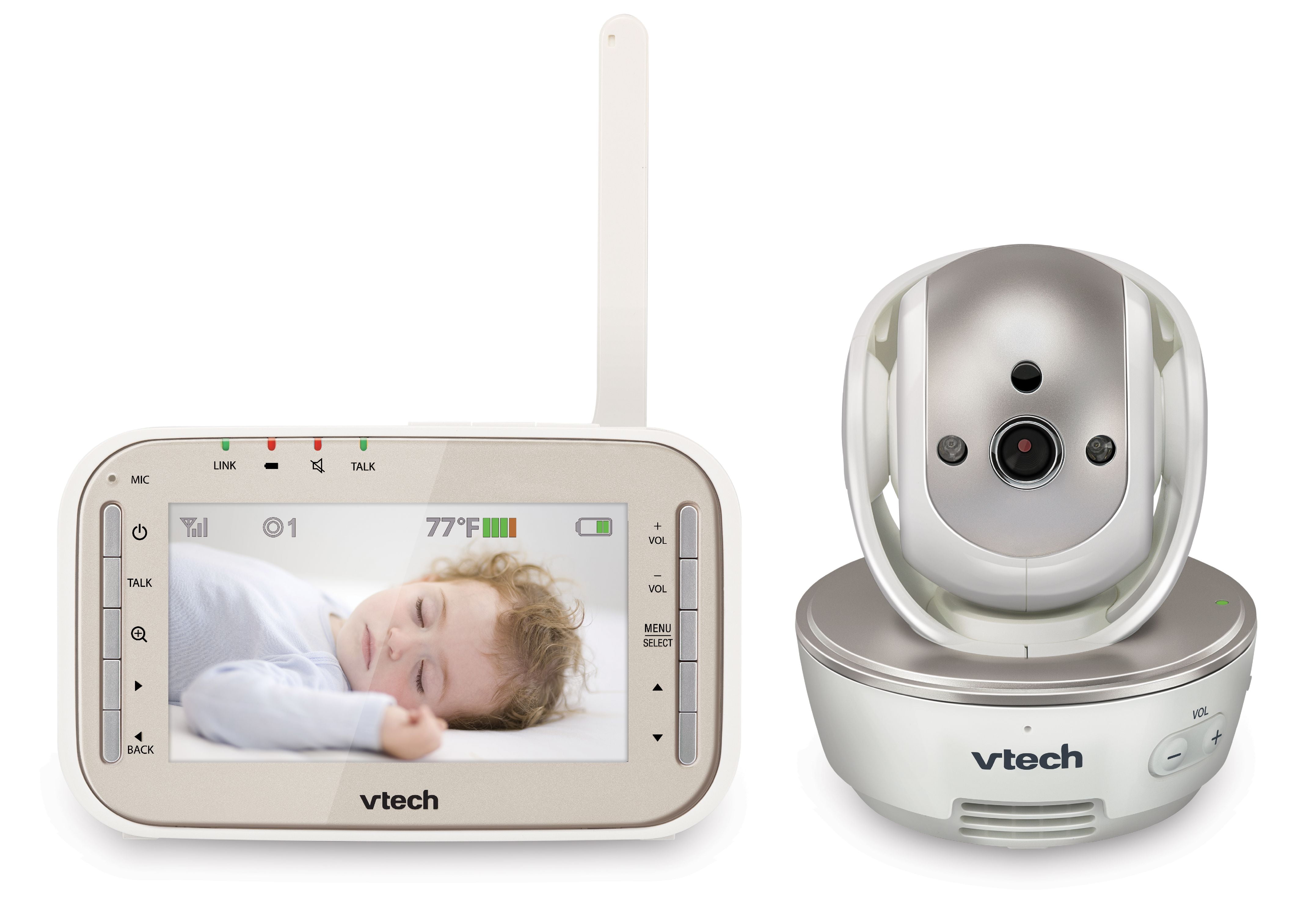 Vtech vm344 safe & sound expandable digital video baby hotsell monitor with pan & tilt camera and automatic night vision