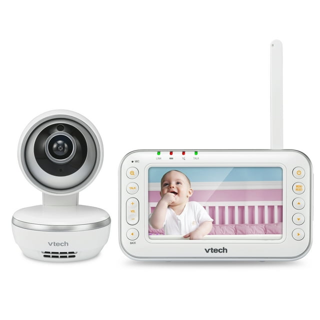 VTech VM4261, 4.3" Digital Video Baby Monitor with Pan & Tilt Camera, Wide-Angle Lens and Standard Lens, White