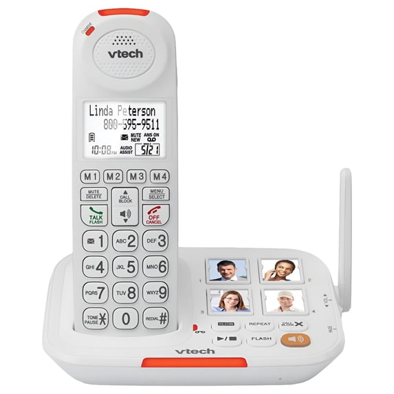VTech VTSN5127 Amplified Cordless Answering System with Big Buttons & Display