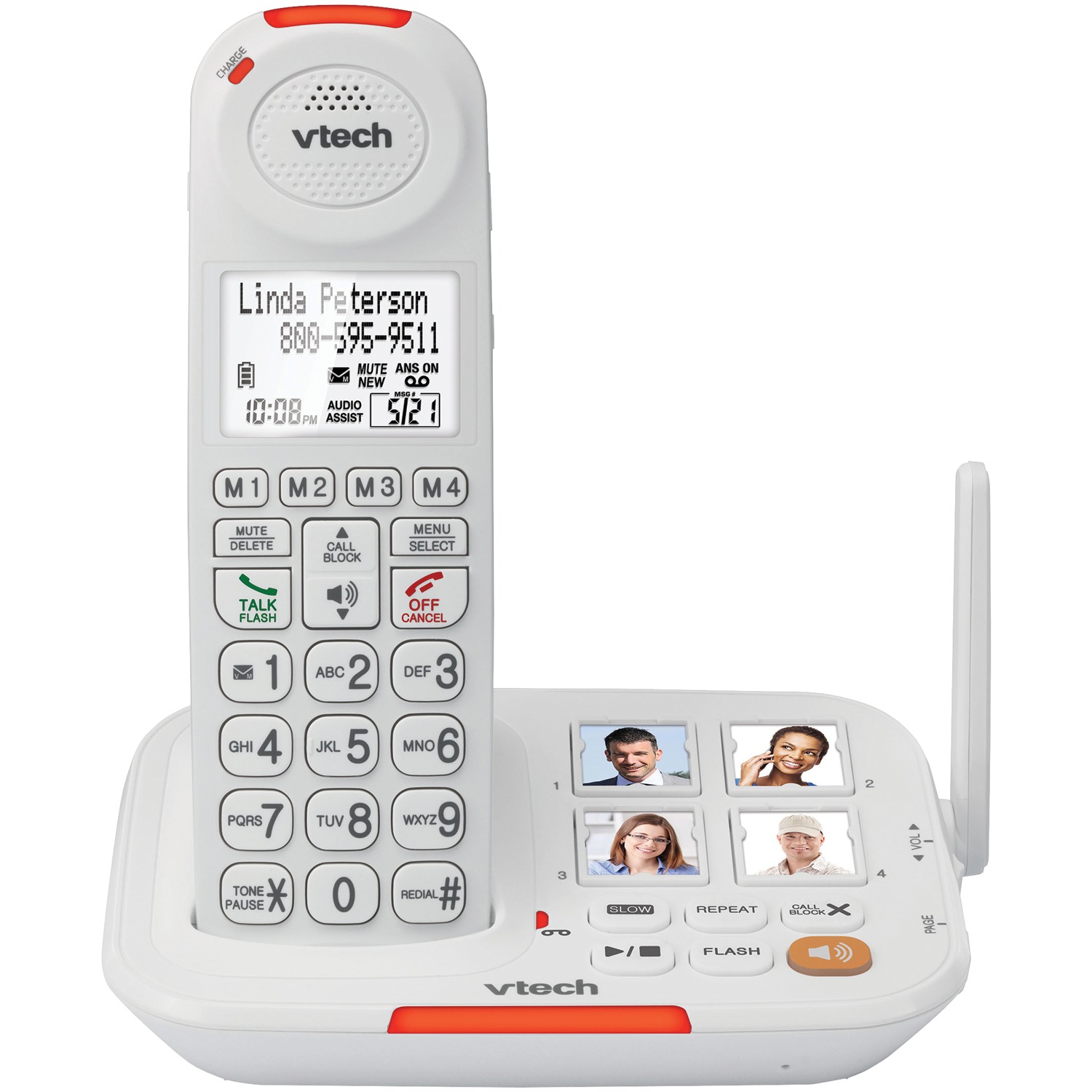 VTech VTSN5127 Amplified Cordless Answering System with Big Buttons & Display - image 1 of 3