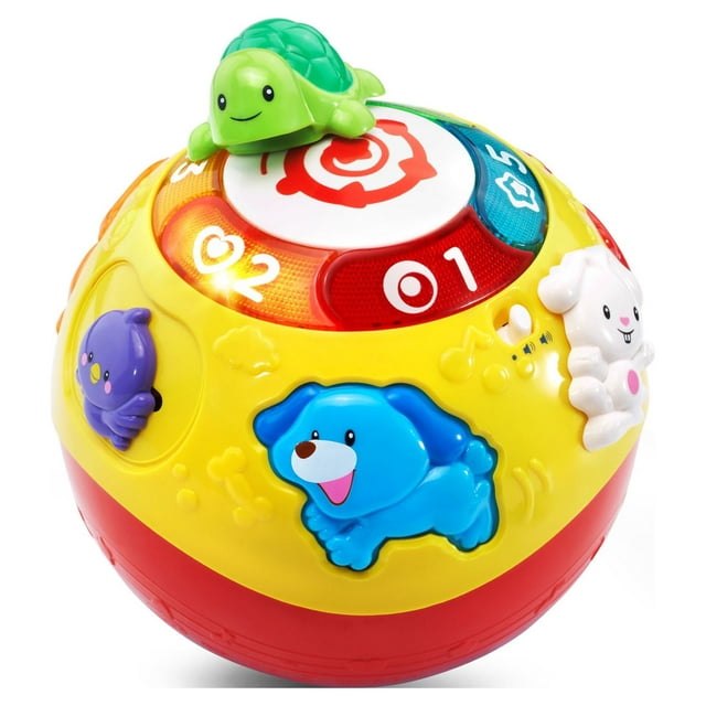VTech Wiggle and Crawl Ball for Babies and Toddlers, Encourages Motor Skills, Teaches Shapes & Colors
