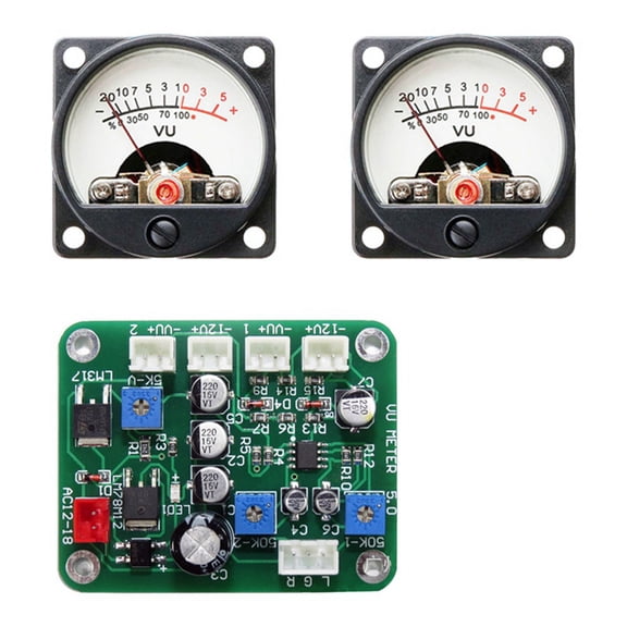 VU Level Audio Meter Stereo Amplifier Board+2pcs 9-12V DC Board Indicator