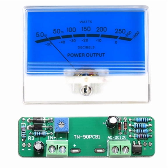 VU Level Meter Stereo Preamp Tube Amplifier Board Indicator DB Preamp Audio Power Meter with Driver Backlit Pointer A