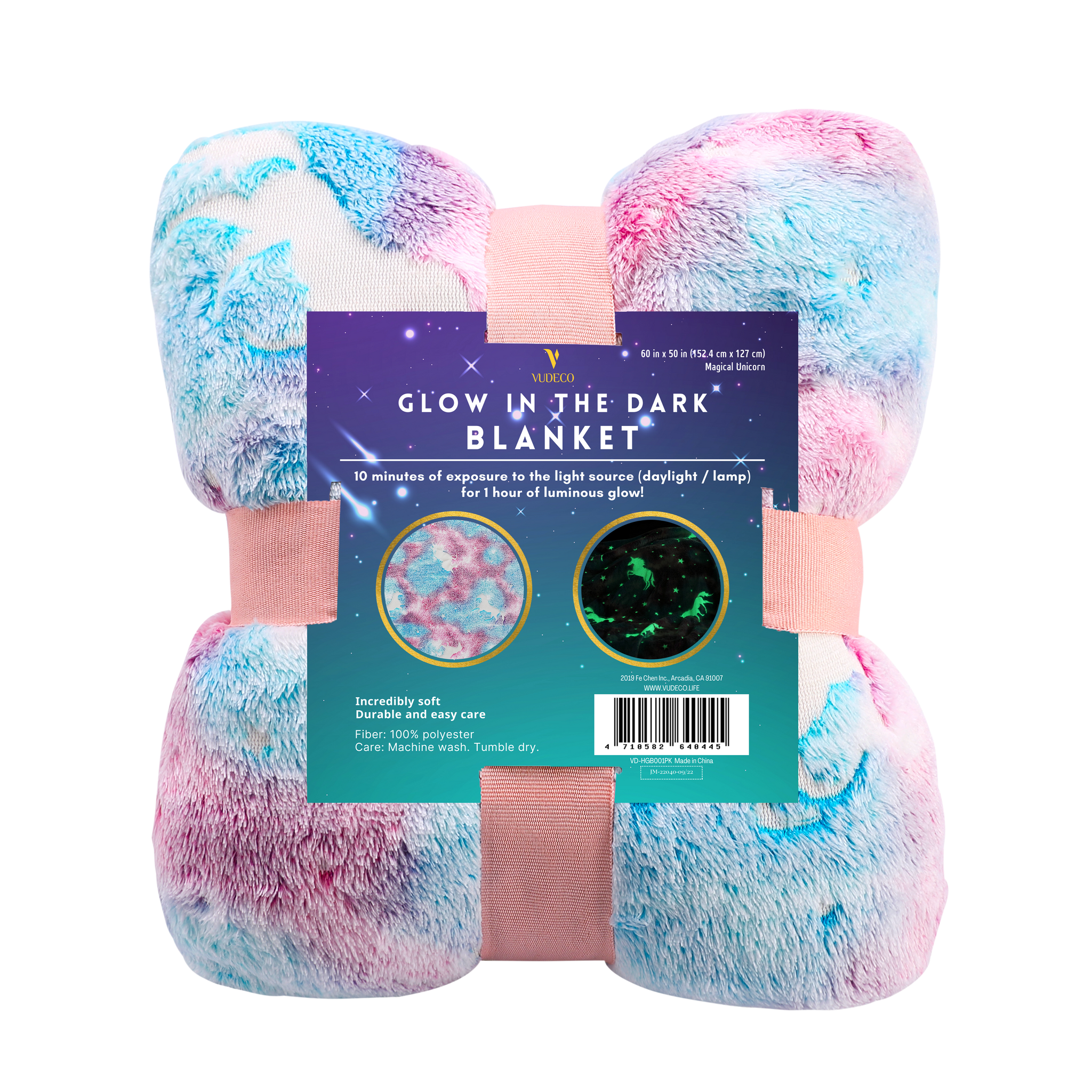 Glow in the Dark Unicorn Microfiber Kids Blanket