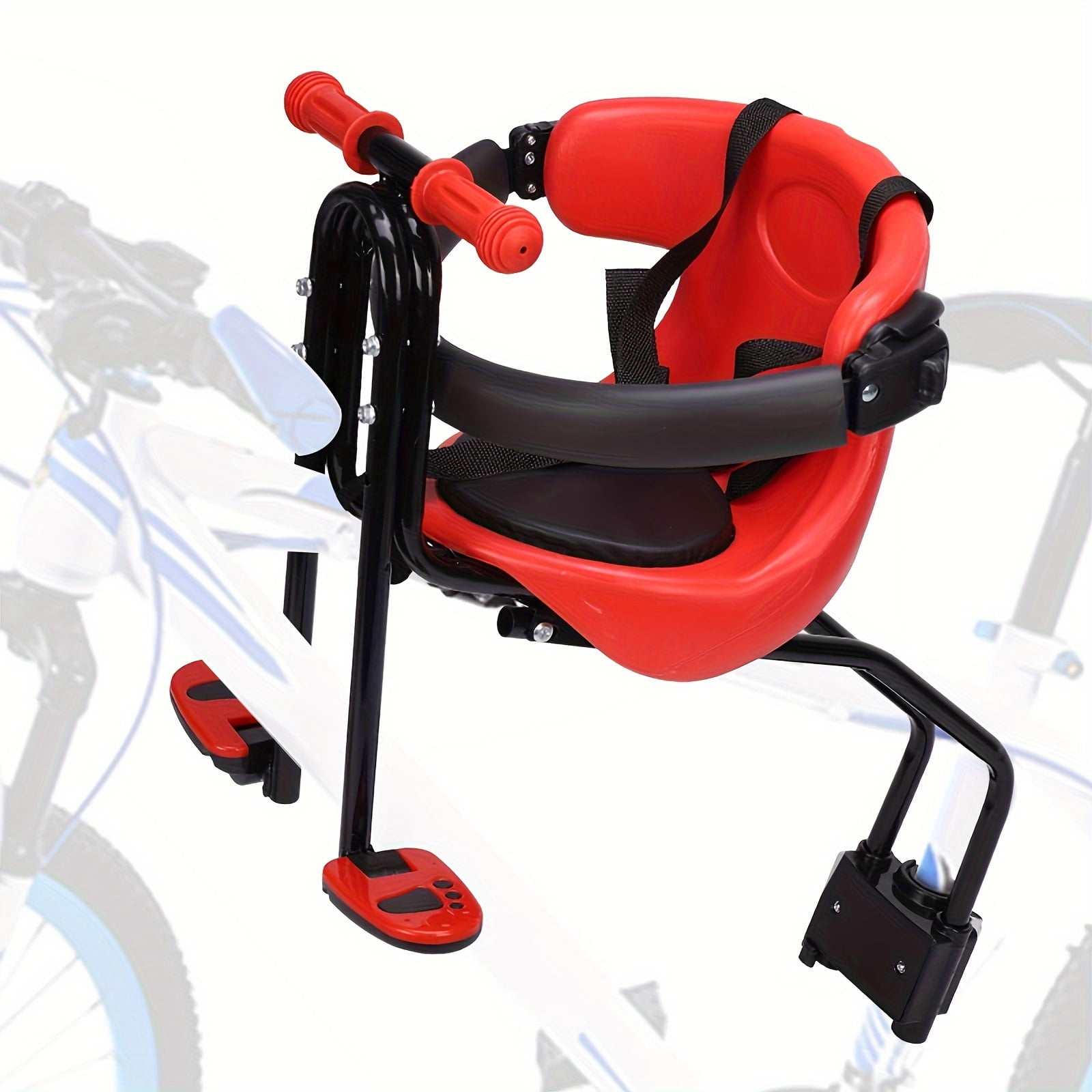 VUEYAA Toddler Bike Seat Front Mounted Child Carrier Attachment Infant Back Bike Seat with Foot Pedals Red Walmart