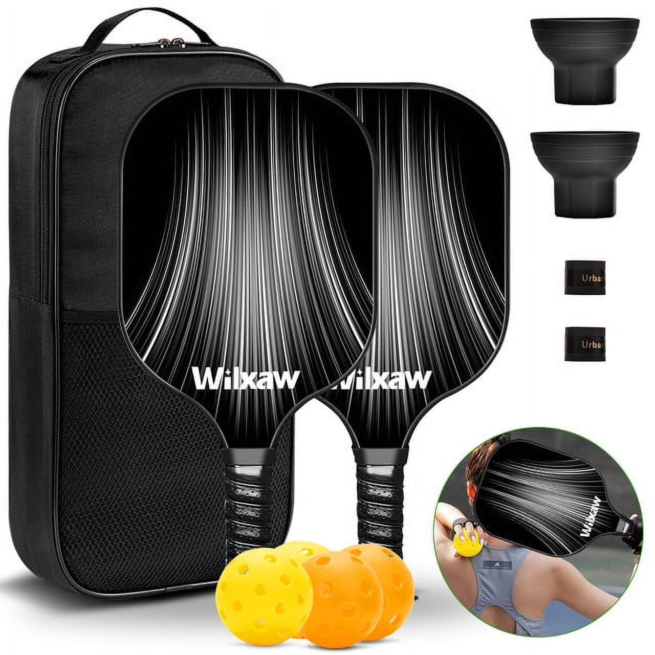 VUEYAA Pickleball Racquet Set, USAPA Approved Premium Fiberglass Pickleball Set 2/4, Comes with