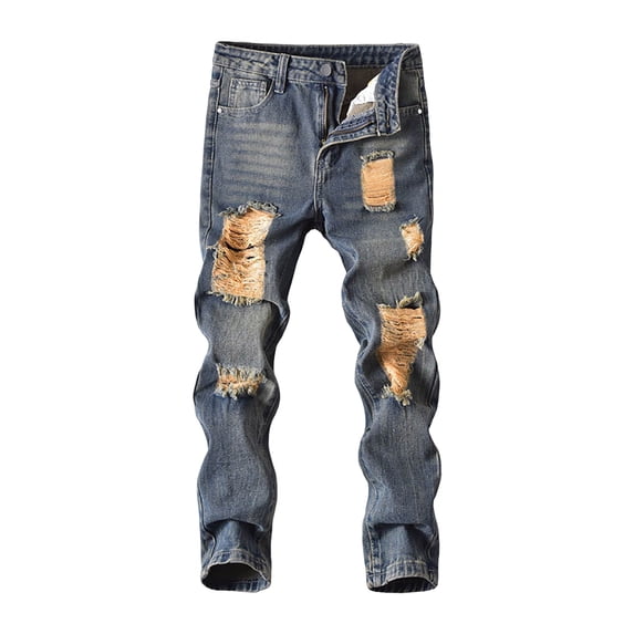 VUHXZWAF Boy's Skinny Jeans Ripped Distressed Stretch Slim Denim Pants Fashion Kids Clothes Size 11-12 Years
