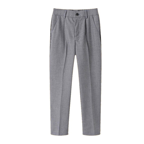VUHXZWAF Boys Dress Pants Kids Straight Leg Casual Trousers with Pockets Everyday Wear Size 8-9 Years