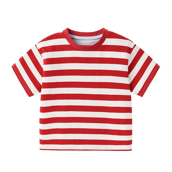 VUHXZWAF Boys Shirts Summer Crew Neck Short Sleeved Tops Comfortable Soft Kids Clothes Size 1-2 Years