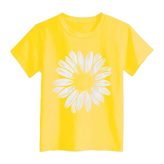 VUHXZWAF Girl Shirts Graphic Tees Crew Neck Short Sleeve Summer Tops Kids Trendy Clothes Size 11-12 Years