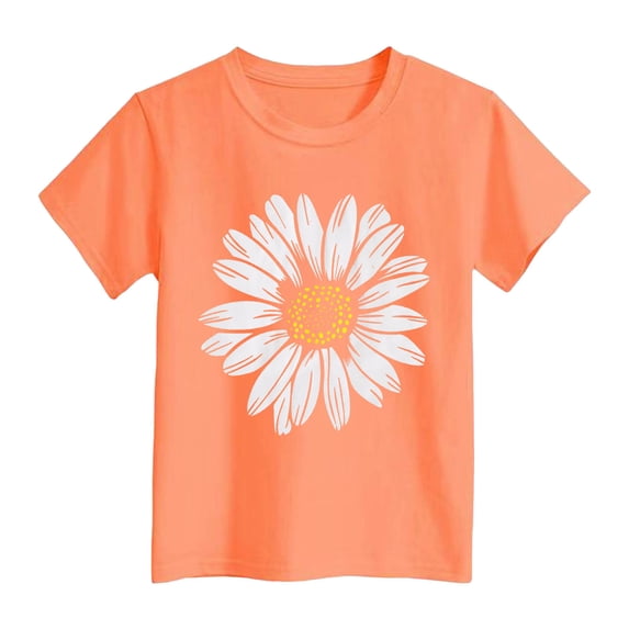 VUHXZWAF Girl Shirts Graphic Tees Crew Neck Short Sleeve Summer Tops Kids Trendy Clothes Size 13-14 Years