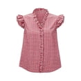 thumbnail image 1 of VUHXZWAF Girl Summer Shirts Ruffle Short Sleeve V Neck Breathable Tops for Everyday Wear Size 11-12 Years, 1 of 3