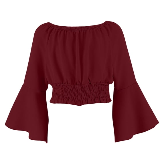 VUHXZWAF Girl's Off the Shoulder Tops Loose Long Sleeve Shirts Going Out Fashion Clothes Size 9-10 Years