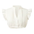 thumbnail image 1 of VUHXZWAF Girls Clothes Going Out Crop Tops Short Sleeve V Neck Ruffle Button Down Shirts Size 13-14 Years, 1 of 3