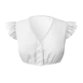 thumbnail image 1 of VUHXZWAF Girls Clothes Going Out Crop Tops Short Sleeve V Neck Ruffle Button Down Shirts Size 9-10 Years, 1 of 3