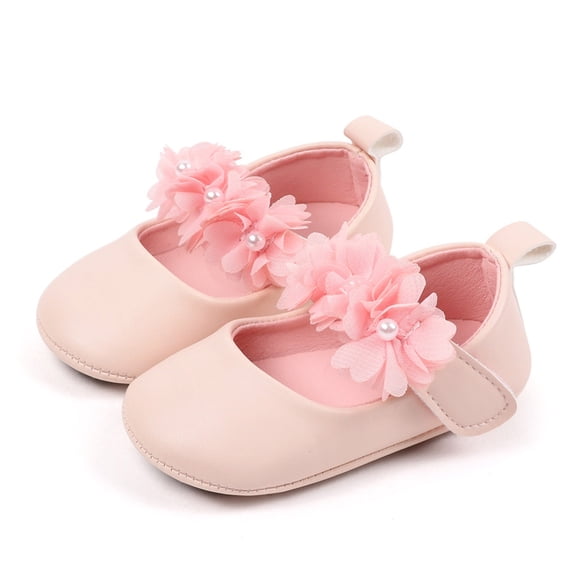 VUHXZWAF Girls Dress Shoes Comfortable Soft Sole Baby Leather Shoes with Floral Decorations Size 3