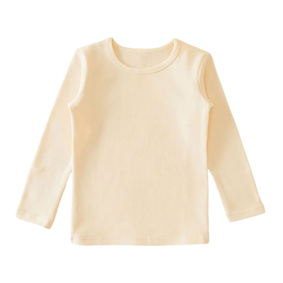 VUHXZWAF Girls Long Sleeve Crewneck Tee Slim Fit Tops Casual Tee Shirt for Everyday Wear Size 3-4 Years