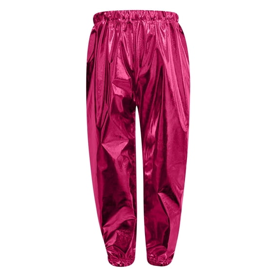 VUHXZWAF Girls Pants Elastic High Waisted Trousers Dance Streetwear Kids Trendy Clothes Size 9-10 Years