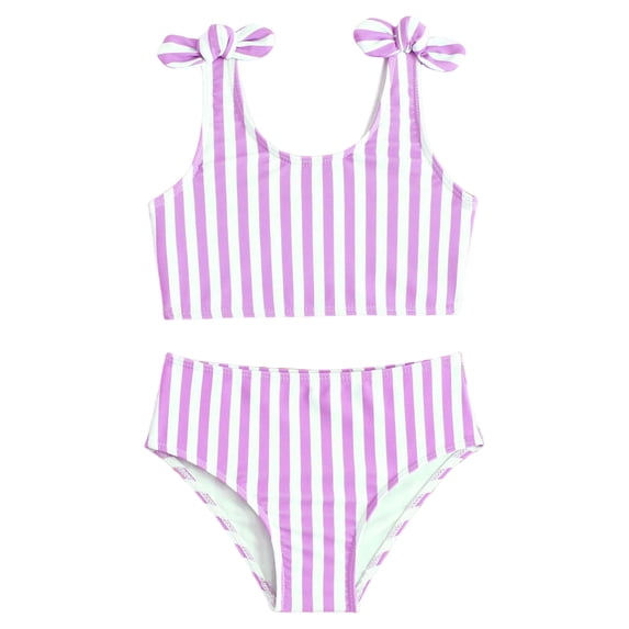 VUHXZWAF Girls Swimsuits Two Piece Bikini Sets Cute Bow Strap Swimwear Beach Bathing Suit Size 6-7 Years