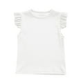 thumbnail image 1 of VUHXZWAF Girls T Shirts Cotton Ruffle Sleeve Crew Neck Tee Clothes Kids Lightweight Blouse Size 18-24 Months, 1 of 4