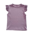 thumbnail image 1 of VUHXZWAF Girls T Shirts Cotton Ruffle Sleeve Crew Neck Tee Clothes Kids Lightweight Blouse Size 3-4 Years, 1 of 4