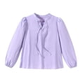 thumbnail image 1 of VUHXZWAF Long Sleeve Shirts for Girls Lace Up Elegant Blouse Kids Trendy Clothes Daily Wear Size 11-12 Years, 1 of 4