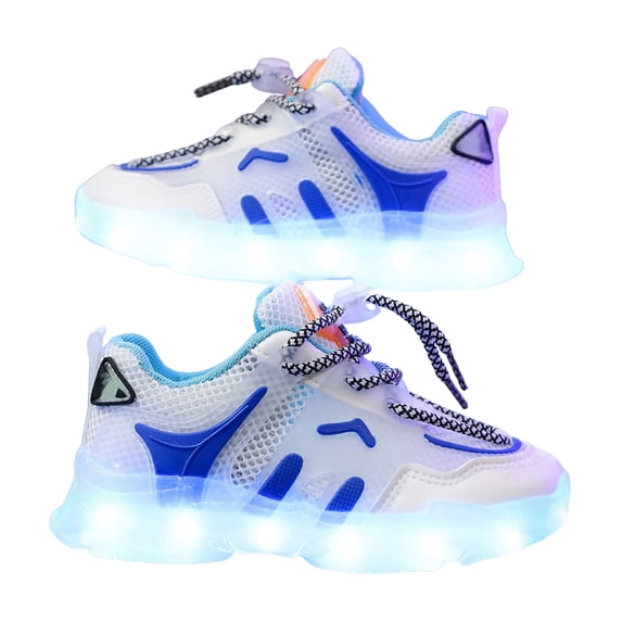 VUHXZWAF Toddler Sneakers Gradient Light Lace Up Soft Soles Boys Shoes Running Footwear Size 3.5
