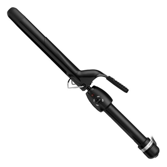 StyleCraft Stay-Temp Black Gold Ceramic 1 Inch Extended Barrel Curling Iron for Long and Thick Hair