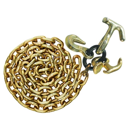 VULCAN Auto Haul Chain, Grab, R, and Twisted T/J Combo Hook, G70, 5/16 inch x 120 inch, 4700 Lbs SWL