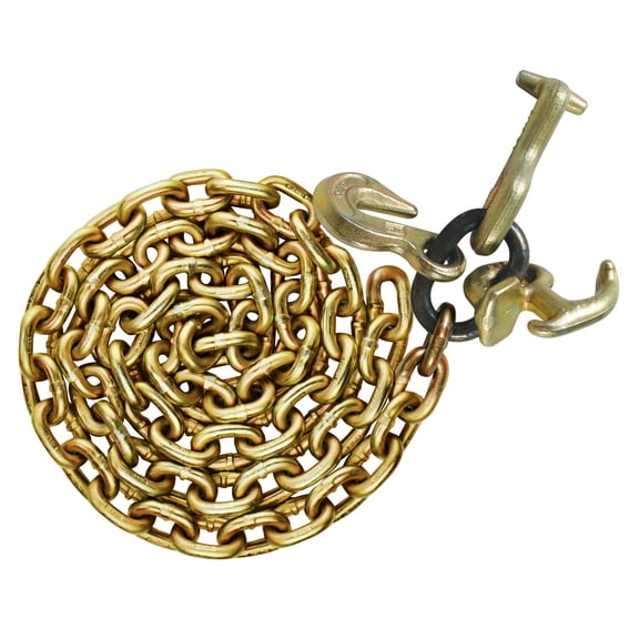 VULCAN Auto Hauling Chain - Grab - T - and R-Hook - G70 - 5/16 inch x 108 inch - 4700 Lbs SWL