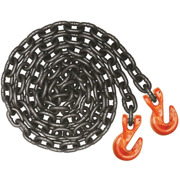 VULCAN Binder Chain Tie Down - Grab Hooks - G100 - 1/2 inch x 20 foot - PROSeries - 15000 Lbs SWL