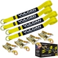 thumbnail image 1 of VULCAN Car Rim Tie Down System - Ratchets - 2 inch x 144 inch - 4 Pack - Yellow - 3300 Lbs SWL, 1 of 8