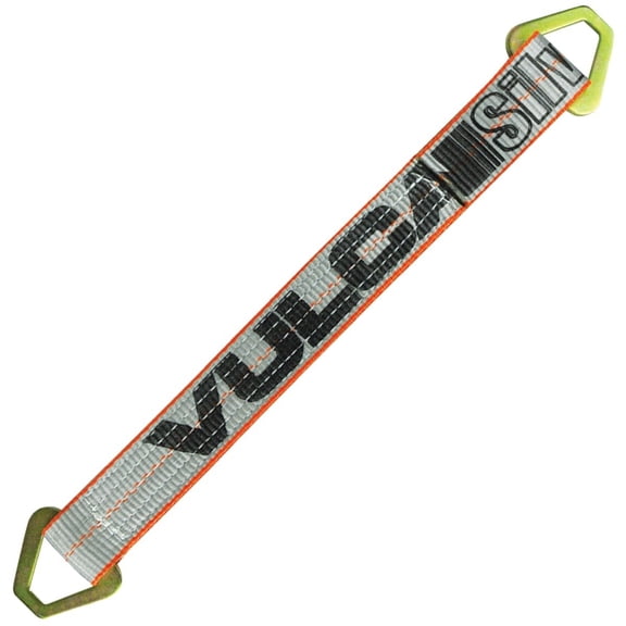 VULCAN Car Tie Down Axle Strap - 3-Ply Stiff - 2 Inch x 22 Inch - Silver Series - 3,300 Pound Safe Working Load