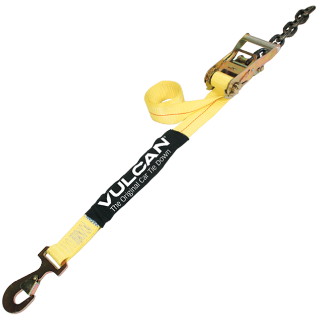 VULCAN Car Tie Down Flat Chain Tail Ratchet Snap Hook 96 inch