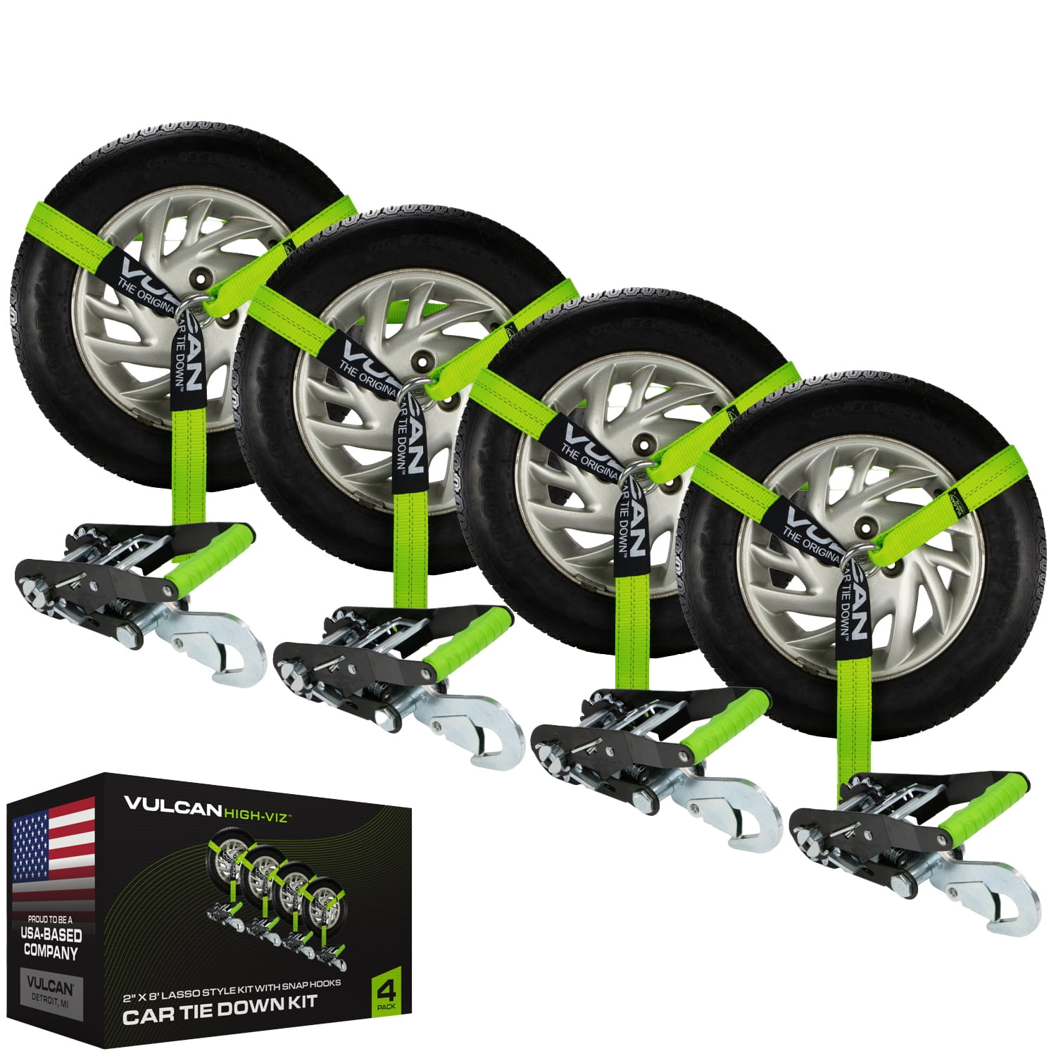 Vehiclex 2" X 10' O-Ring Tie Down Straps - 4 Lasso Straps - Foto 7