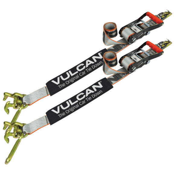 VULCAN Car Tie Down, Universal Frame Hook Cluster For E Track, 96 inch, 2 Pack, Silver Series, 3300 SWL
