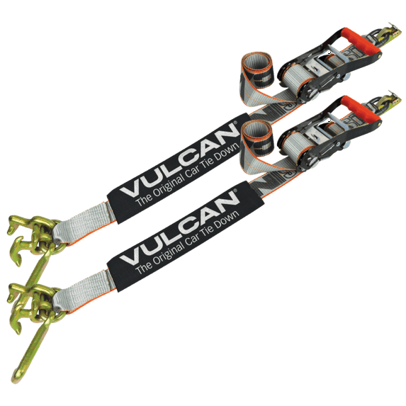 VULCAN Car Tie Down, Universal Frame Hook Cluster For E Track, 96 inch, 2 Pack, Silver Series, 3300 SWL