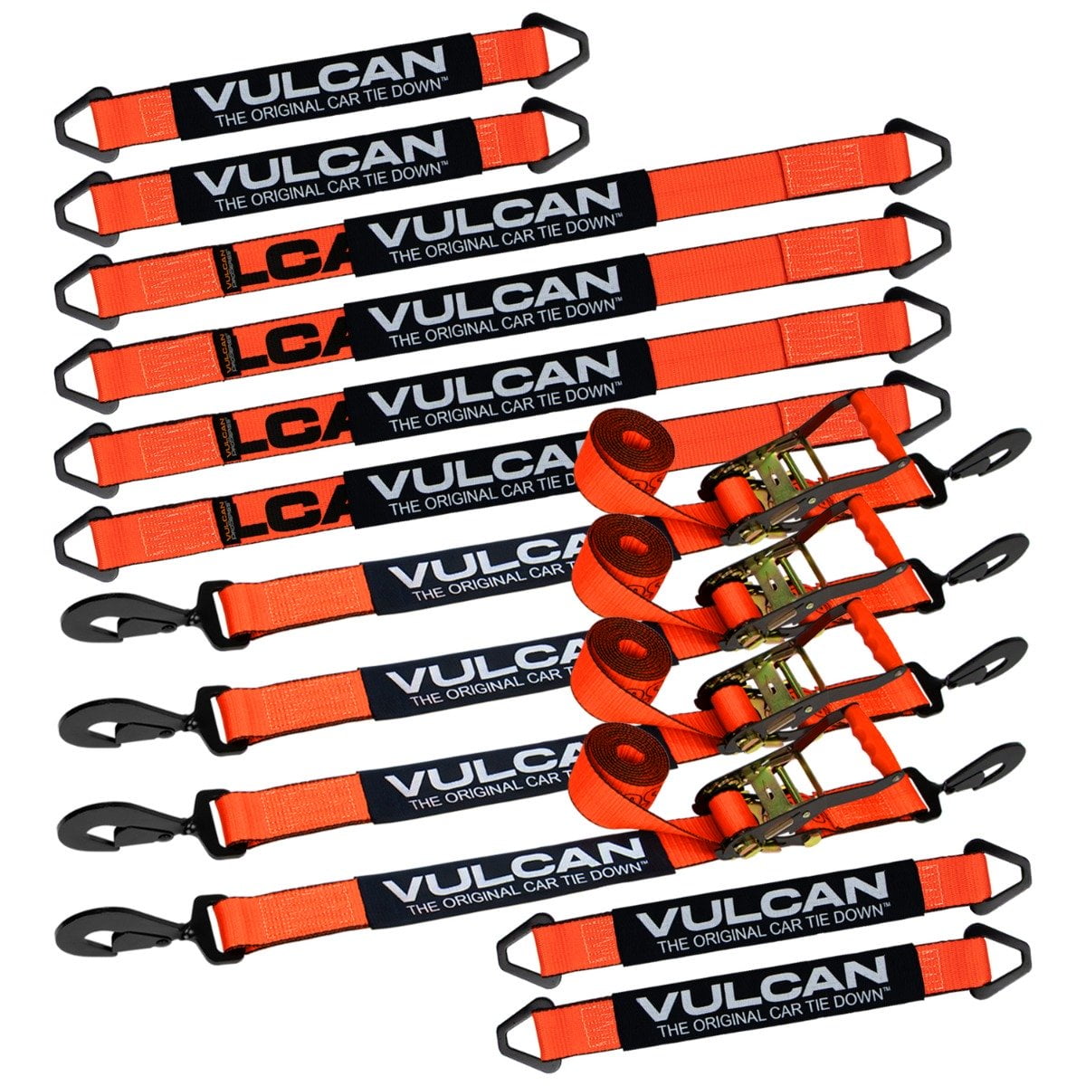 VULCAN Tow Strap with Snap Hooks - 2 Inch x 20 Foot - 2 Pack