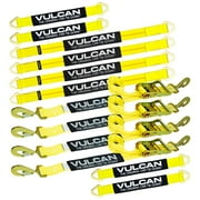 VULCAN Complete Axle Strap Tie Down Kit, Snap Hook Ratchet Straps, Yellow, 4 22 inch Axle Straps, 4 36 inch Axle Straps, and 4 8 Snap Hook Ratchet Straps