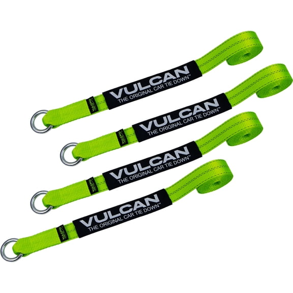 VULCAN Exotic Car Rim Tie Down Set - 2 inch x 144 inch - 4 Straps - High-Viz - 3300 Lbs SWL