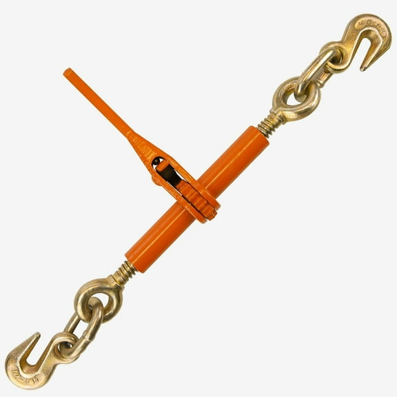 VULCAN Load Binder, 2 Grab Hooks, Ratchet Style, 2600 Lbs SWL (Works with 1/4 or 5/16 inch G43 Chain)